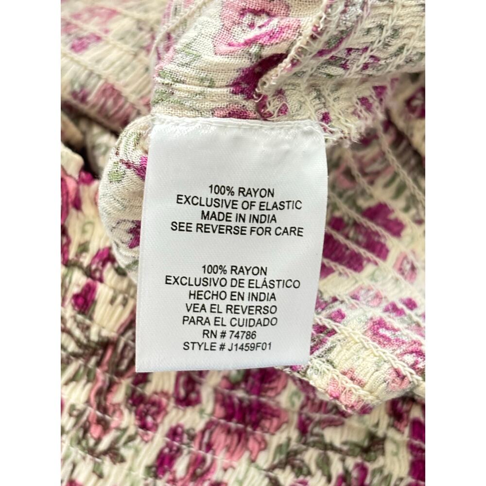 Patrons of Peace Pink Paisley & Floral Print V-Neck Crop Top Size Medium NEW - Picture 8 of 11